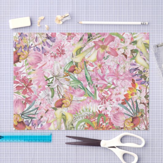 Mijn tropische, kleurrijke exotische bloemtuin tissuepapier (Craft)