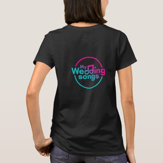 Mijn Trouwliedjes Logo Zwart Vrouw T-shirt (Achterkant)