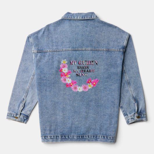 Mijn Tuin Laat Mijn Hart Zingen, Dames Denim Jas Jacket (Achterkant)