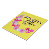 Mijn tuin maakt mijn hartzend, keramische Tegel Tegeltje (Zijkant)