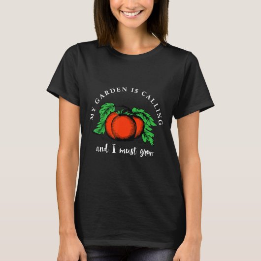 Mijn tuin roept Tuinieren Moeders Vaders T-shirt (Voorkant)