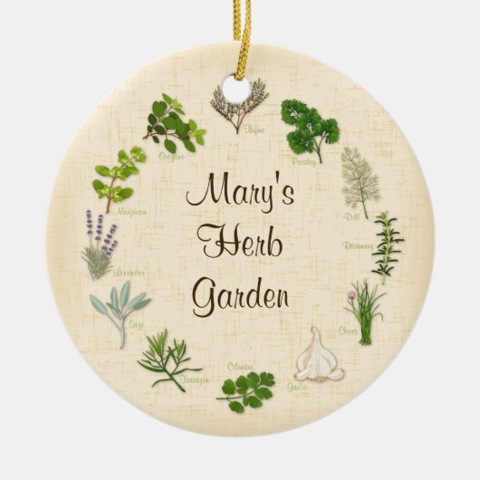 Mijn Tuin van het Kruid Keramisch Ornament (Voorkant)