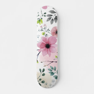 Mijn tuinbloemen (waterverf techniek) persoonlijk skateboard