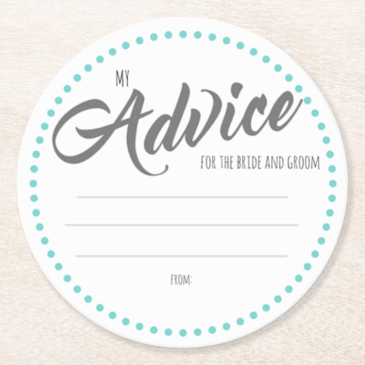 Mijn "twee cent" ronde kartonnen onderzetter (Voorkant)