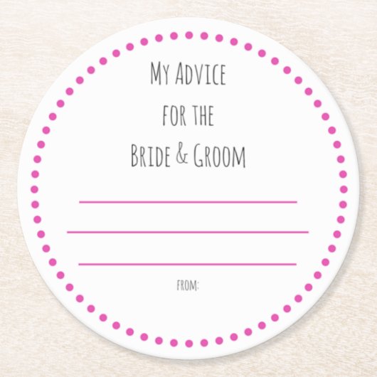 mijn "twee cent" ronde kartonnen onderzetter (Voorkant)