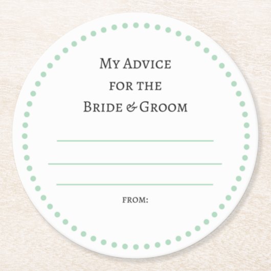 mijn "twee cent" ronde kartonnen onderzetter (Voorkant)