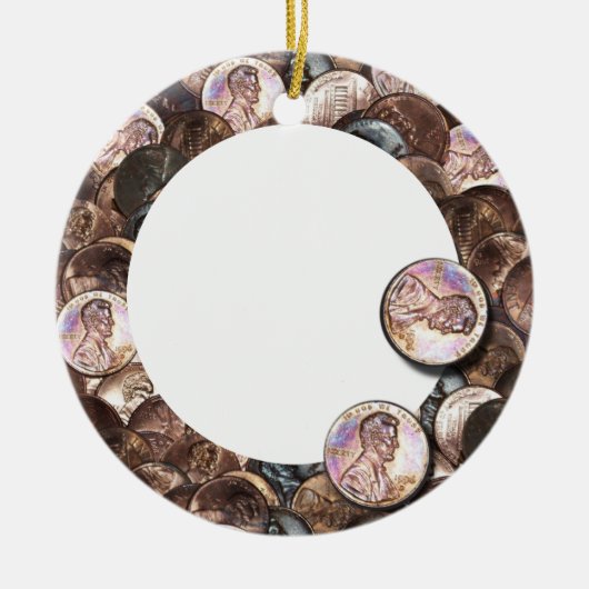 Mijn twee cent waard keramisch ornament (Voorkant)