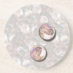 Mijn twee Honden (Verlichtte Achtergrond) Zandsteen Onderzetter