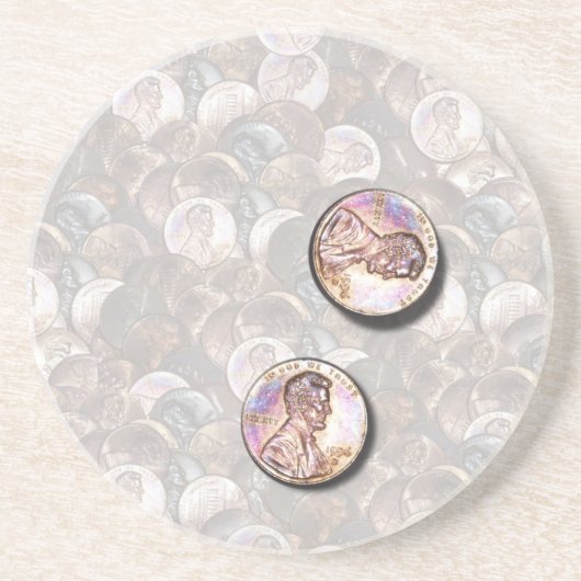 Mijn twee Honden (Verlichtte Achtergrond) Zandsteen Onderzetter (Voorkant)