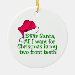 Mijn twee voorste Tanden. Keramisch Ornament