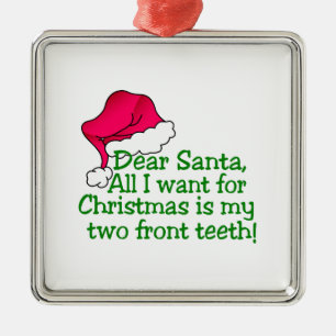 Mijn twee voorste Tanden! Metalen Ornament