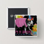 MIJN TWEEDE DAG LAAT IK MIJN MANIER HEBBEN VIERKANTE BUTTON 5,1 CM (Voorkant /achterkant)