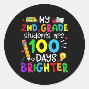 Mijn tweede klas studenten zijn 100 dagen lichter ronde sticker