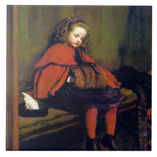 Mijn tweede preek, John Everett Millais Tegeltje (Voorkant)