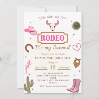 Mijn Tweede Rodeo 2de Verjaardag Cowboy Kaart