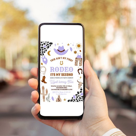 Mijn tweede Rodeo Cowgirl Southwestern verjaardag Kaart