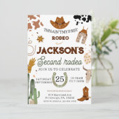 Mijn tweede Rodeo verjaardag Wild West Kaart (Staand voorkant)