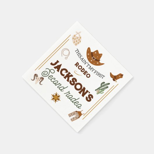 Mijn tweede Rodeo verjaardag Wild West Servet (Hoek)