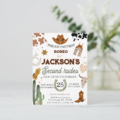 Mijn tweede Rodeo Verjaardag Wilde Westen Briefkaart (Staand voorkant)