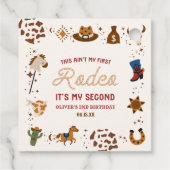 Mijn tweede Rodeo Westerne Cowboy 2e verjaardagsfe Bedankjes Labels (Achterkant)