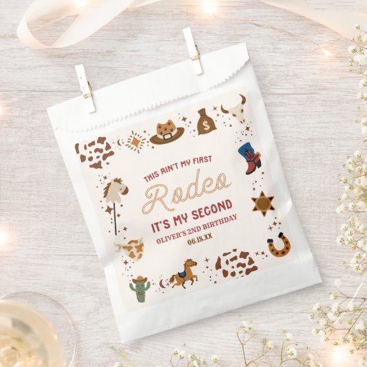 Mijn tweede Rodeo Westerne Cowboy 2e verjaardagsfe Bedankzakje (Geknipt)