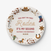 Mijn tweede Rodeo Westerne Cowboy 2e verjaardagsfe Papieren Bordje (Voorkant)