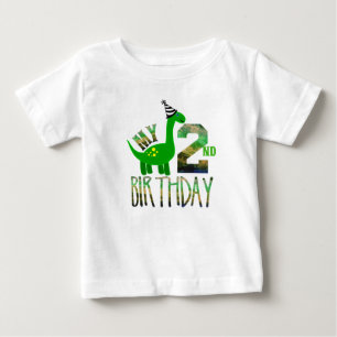 Mijn tweede verjaardag Dinosaur Party Baby T-Shirt