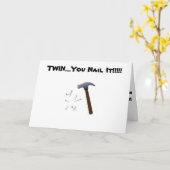 MIJN TWEELING "SPIJKERT HET" ELKE DAG (VERJAARDAG) KAART (Gele Bloem)