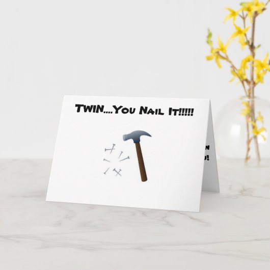 MIJN TWEELING "SPIJKERT HET" ELKE DAG (VERJAARDAG) KAART (Gele Bloem)