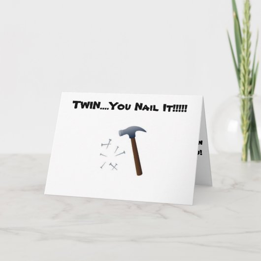 MIJN TWEELING "SPIJKERT HET" ELKE DAG (VERJAARDAG) KAART (Voorkant)