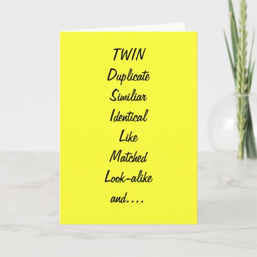 MIJN TWEELINGBROER/BESTE VRIEND VERJAARDAG KAART (Voorkant)