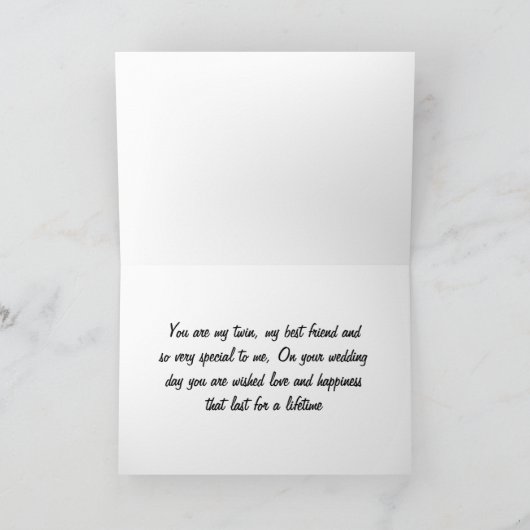 MIJN TWEELINGZUS/BESTE VRIENDIN OP TROUWDAG KAART (Binnen)