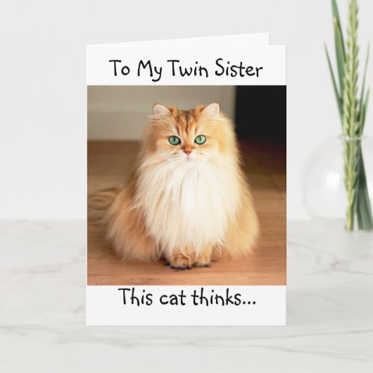 "MIJN TWIN" IS DE 'KAT'S MEOW' DIE DE BIRTHDAY-KAA KAART (Voorkant)