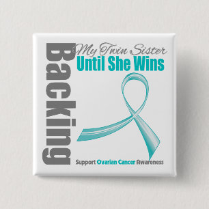 Mijn Twin Zuster Ovarian Cancer Vierkante Button 5,1 Cm