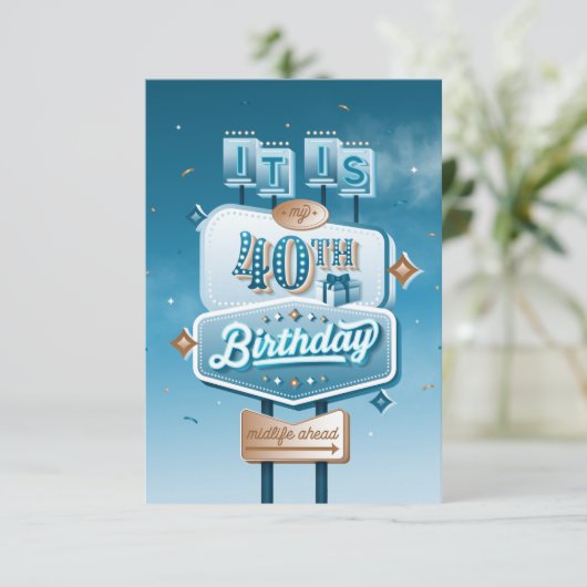 Mijn uitnodiging van de 40e verjaardag van de Part (Staand voorkant)