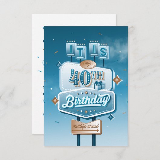 Mijn uitnodiging van de 40e verjaardag van de Part (Voorkant / Achterkant)