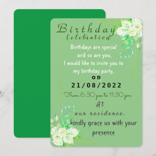 Mijn uitnodiging voor Birthday