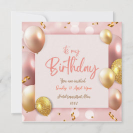 Mijn uitnodiging voor de Birthday Pink-kaart