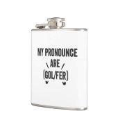 Mijn uitspraak is Golfer Funny Golfing Gender Gift Heupfles (Links)