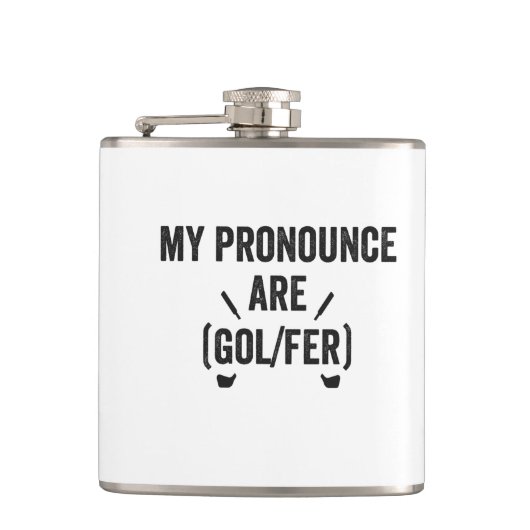Mijn uitspraak is Golfer Funny Golfing Gender Gift Heupfles (Voorkant)