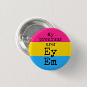 Mijn uitspraken zijn: Ey Em - panseksuele vlag Ronde Button 3,2 Cm (Voorkant /achterkant)
