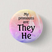 Mijn uitspraken zijn: Hij Ronde Button 3,2 Cm (Voorkant)