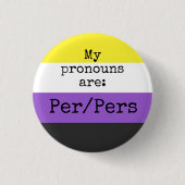 Mijn uitspraken zijn: Per/Pers - Nonbinary Button  (Voorkant)