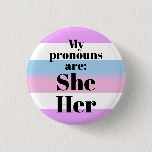 Mijn uitspraken zijn: Zij/haar - grootste vlag Ronde Button 3,2 Cm (Voorkant)