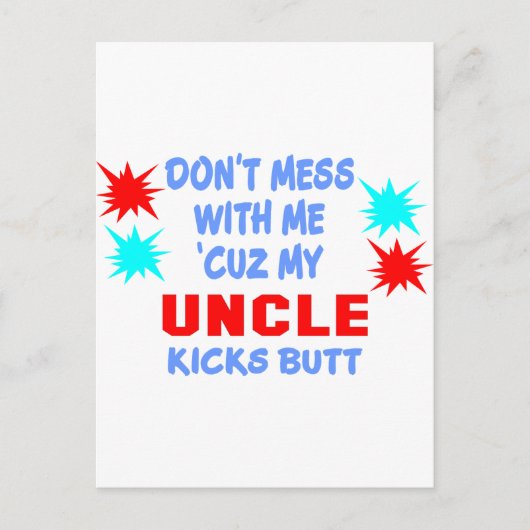 MIJN UNCLE KICKS MAAR BRIEFKAART (Voorkant)