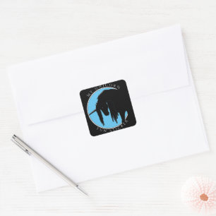 Mijn Unicorn Fun (blauw) Vierkante Sticker