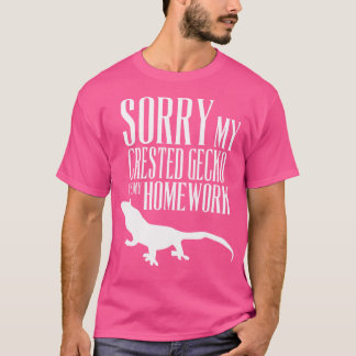 Mijn unieke Crested Gecko at mijn huiswerk T-shirt