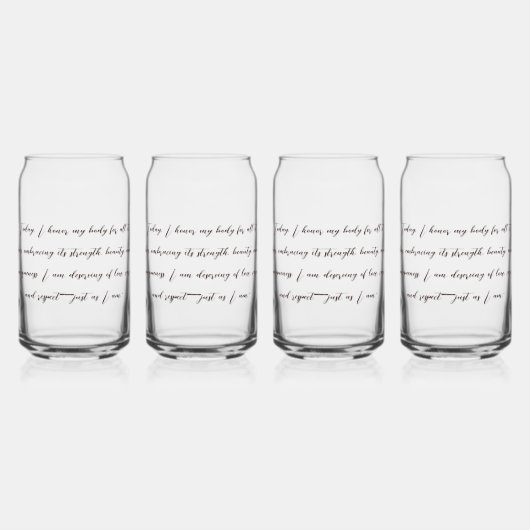 Mijn unieke schoonheid omarmen blikvorm glas (Voorkant)