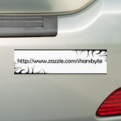 Mijn URL (Wit, zwarte tekst) Bumpersticker (Op auto)