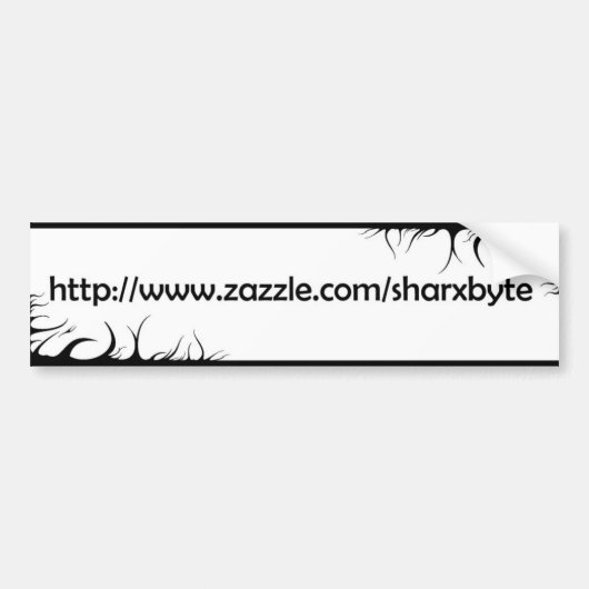 Mijn URL (Wit, zwarte tekst) Bumpersticker (Voorkant)